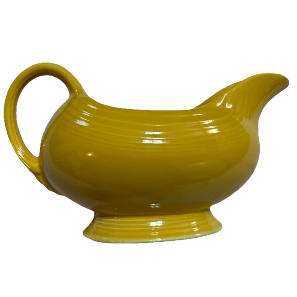 Vintage Homer Laughlin Fiesta Ware Yellow Gravy Boat Dish